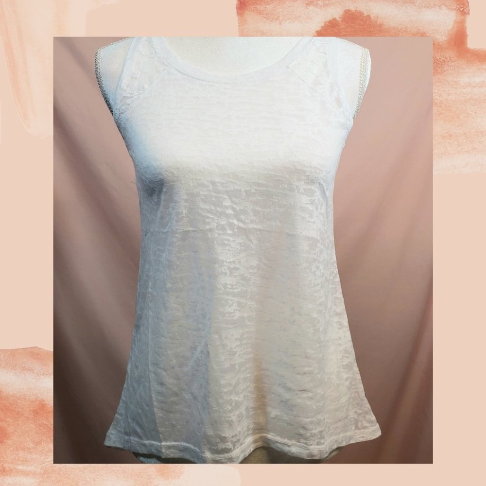 Stretchy Lace Tank (White)